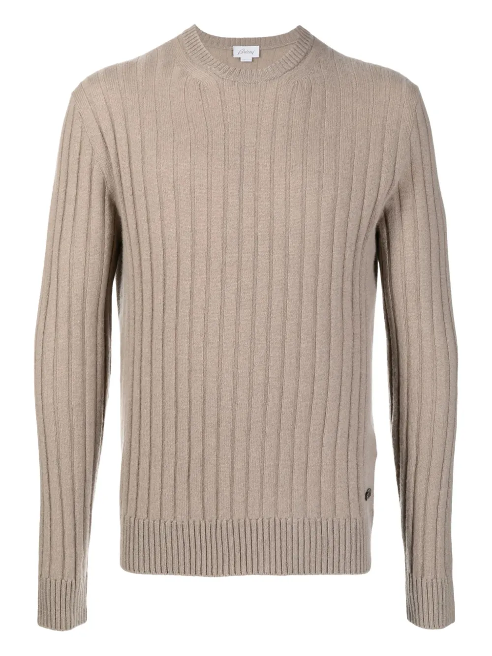 Brioni ribbed wool sweater Beige