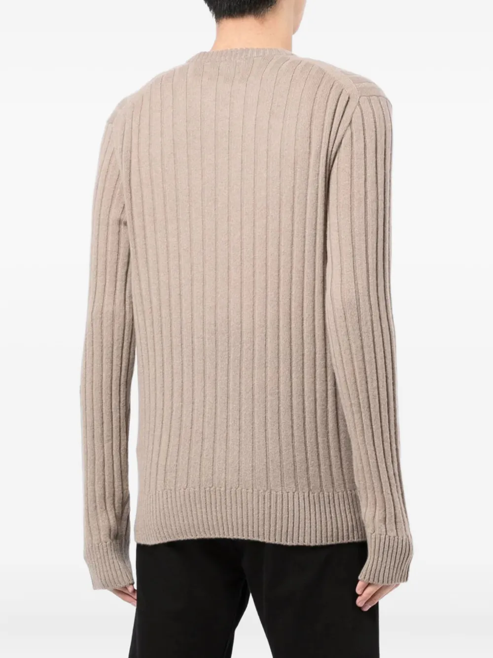 Brioni ribbed wool sweater Beige