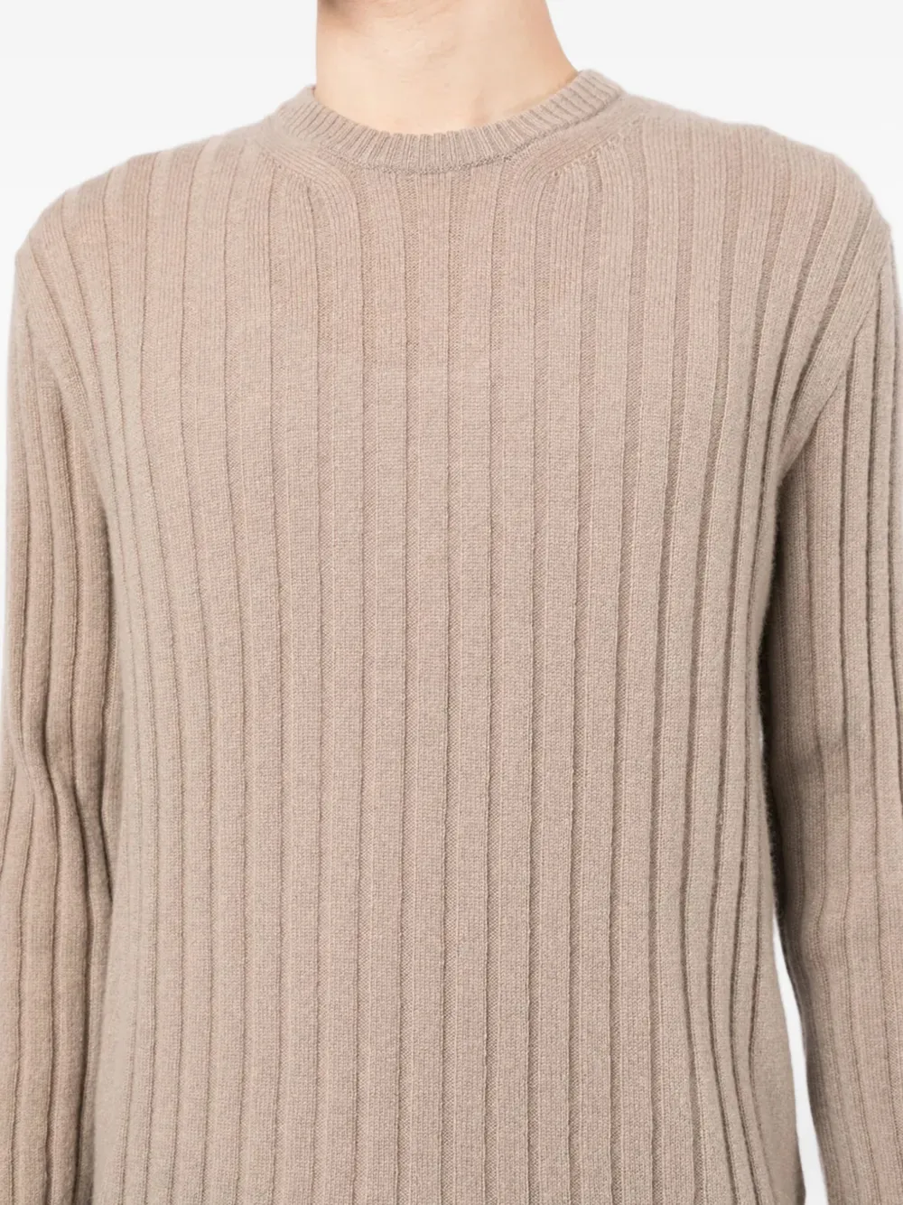 Brioni ribbed wool sweater Beige