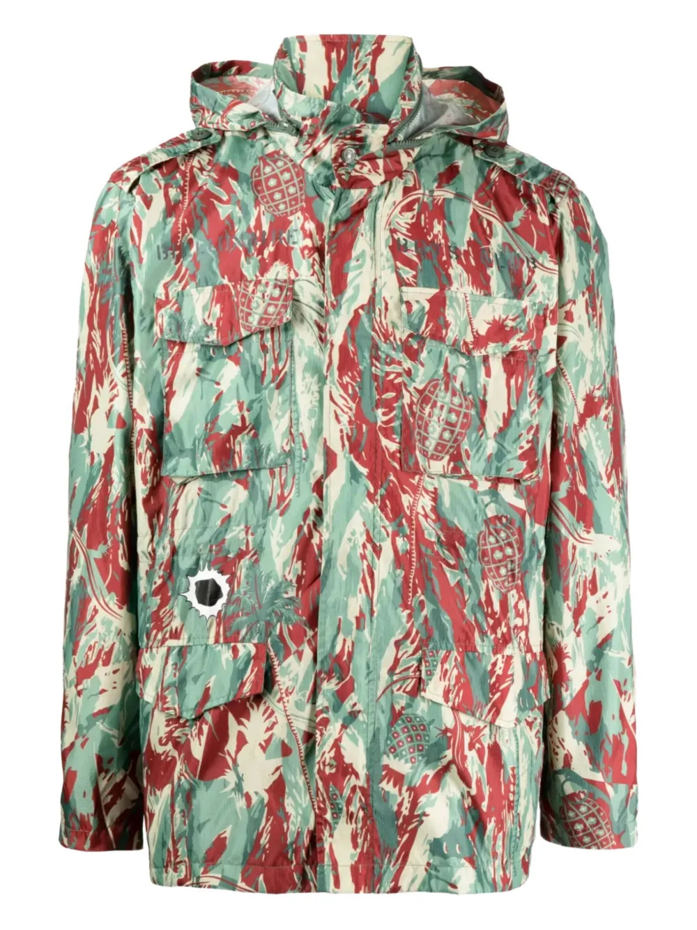 Billionaire Boys Club camouflage-print hooded jacket Groen