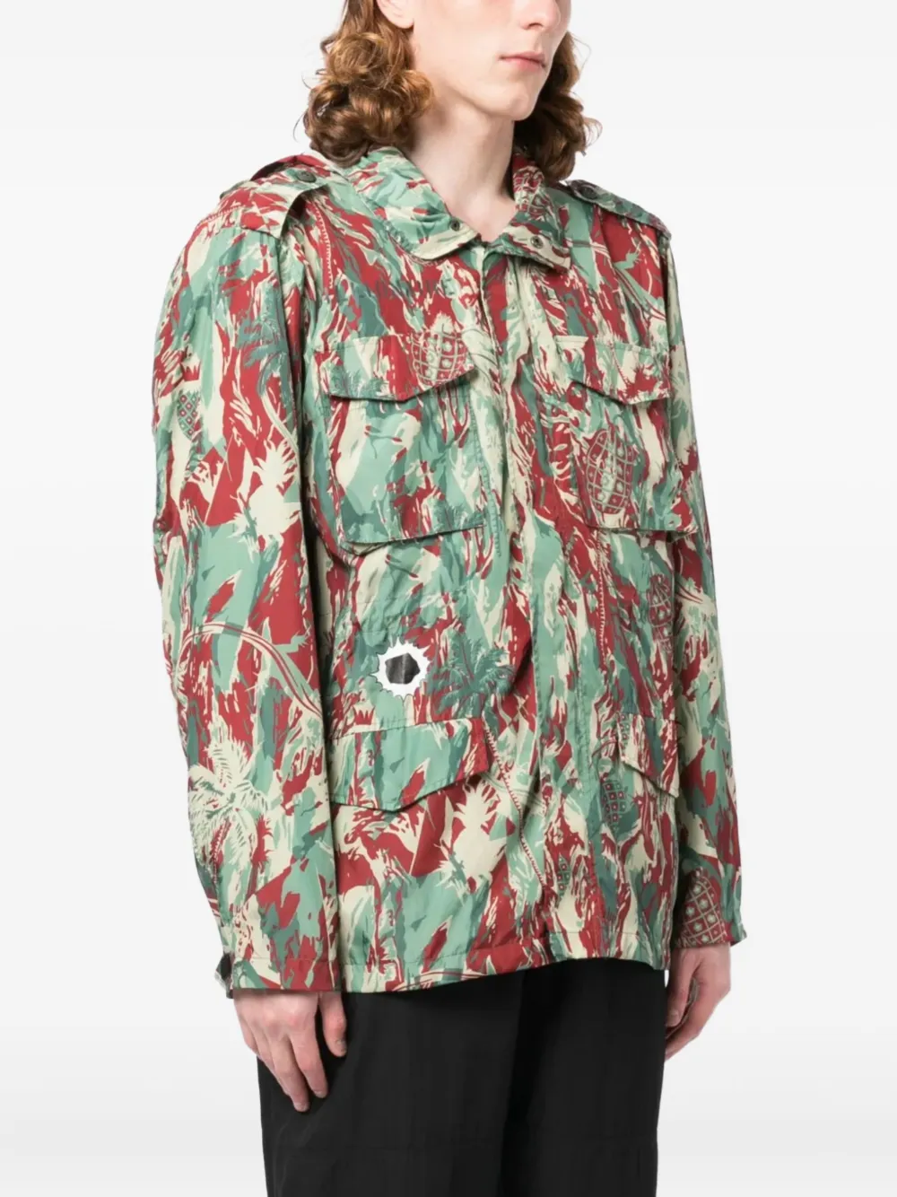 Billionaire Boys Club camouflage-print hooded jacket Groen