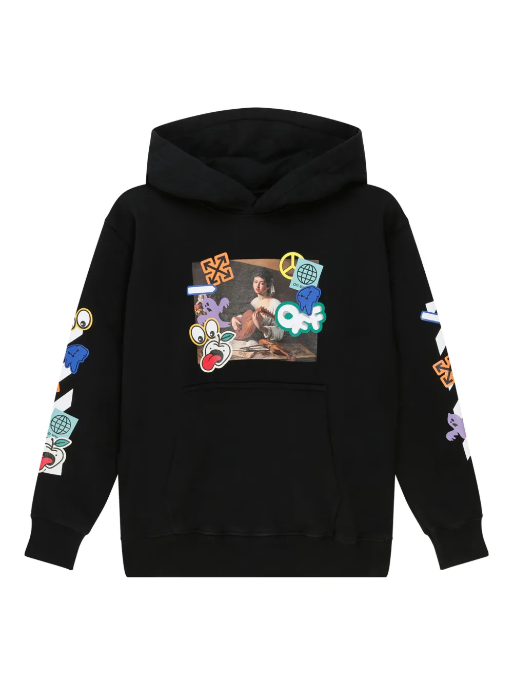Off-white Graphic-print Hooded Jacket In Black