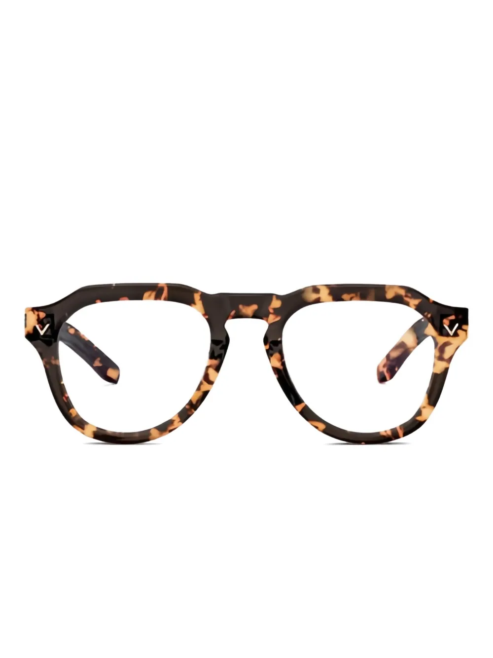 VALENTINO GARAVANI EYEWEAR トータスシェル パイロット 眼鏡フレーム - ブラウン VALENTINO GARAVANI EYEWEAR トータスシェル パイロット 眼鏡フレーム - ブラウン