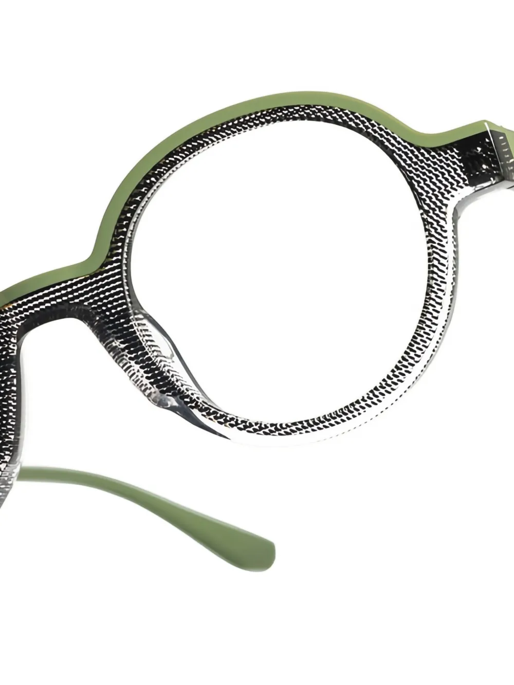  Xavier Garcia Design Textured Round Glasses - Green 