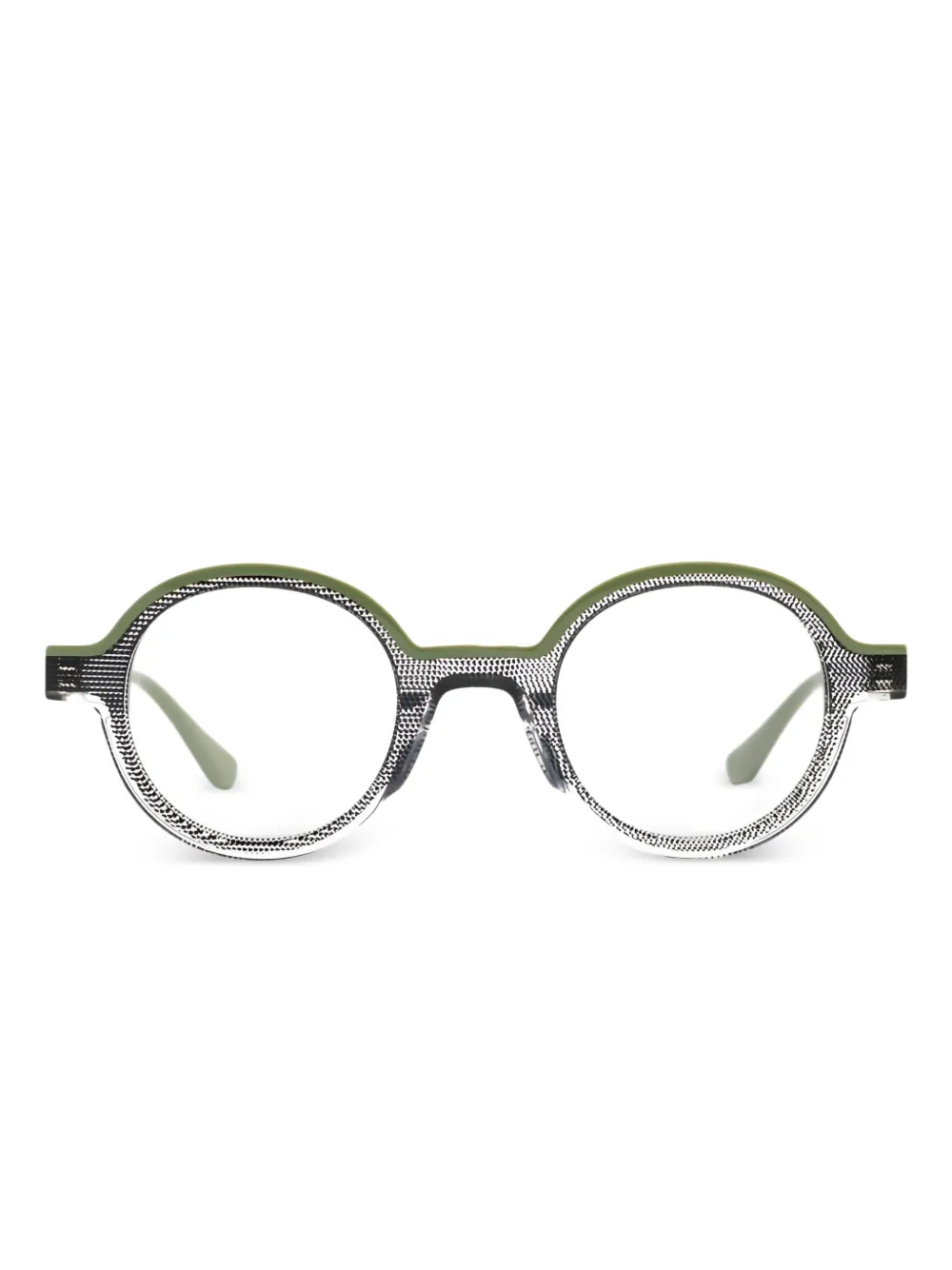 Xavier Garcia Design textured round glasses | Green | Image 1