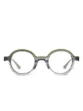 Xavier Garcia Design textured round glasses - Green