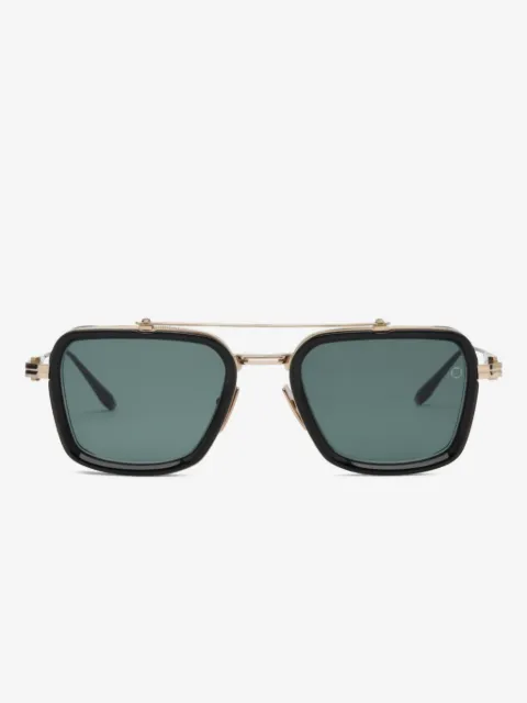 Akoni Solis geometric-frame gold-detail sunglasses