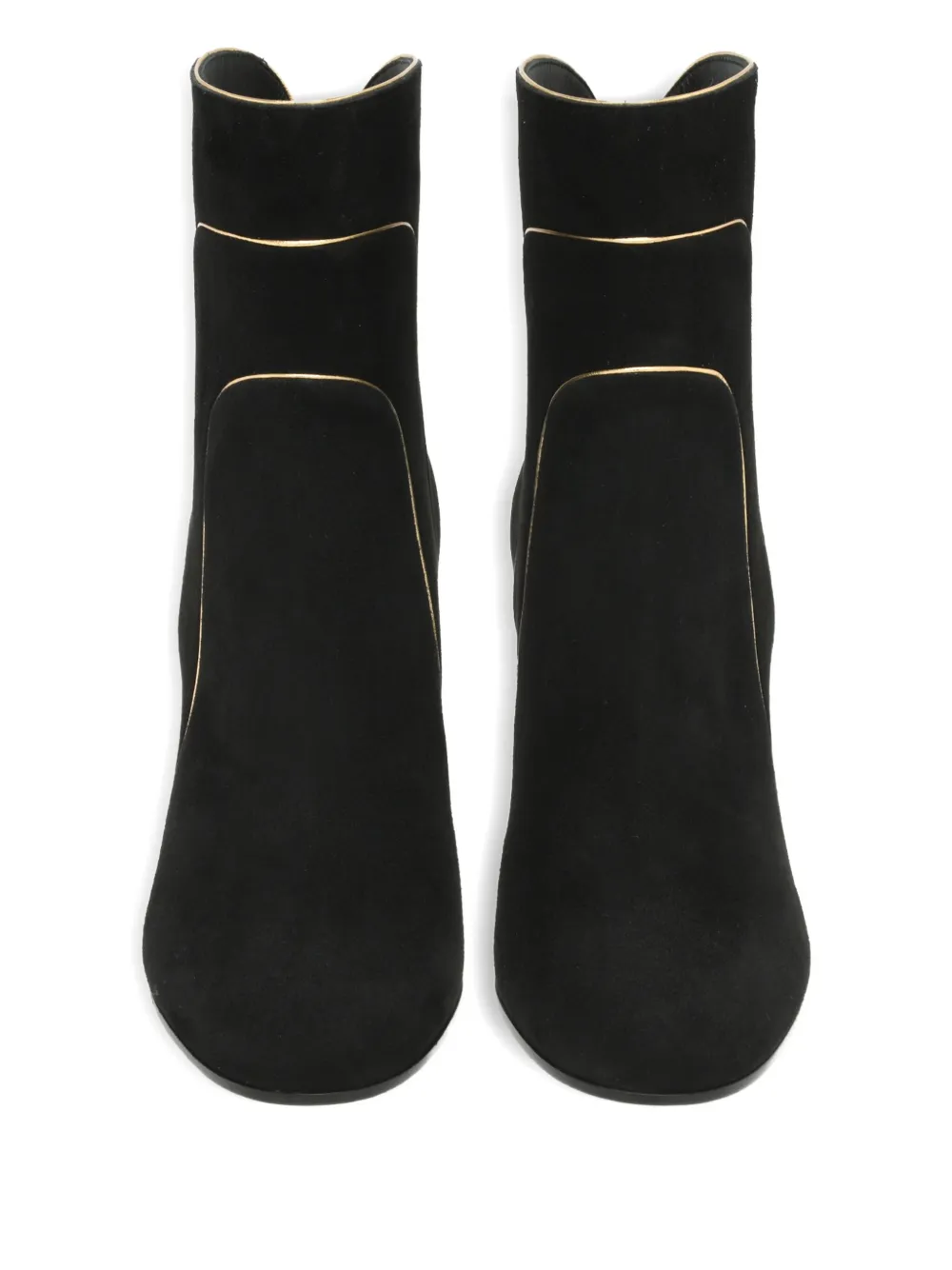 Gianvito Rossi gold-trim suede boots Black
