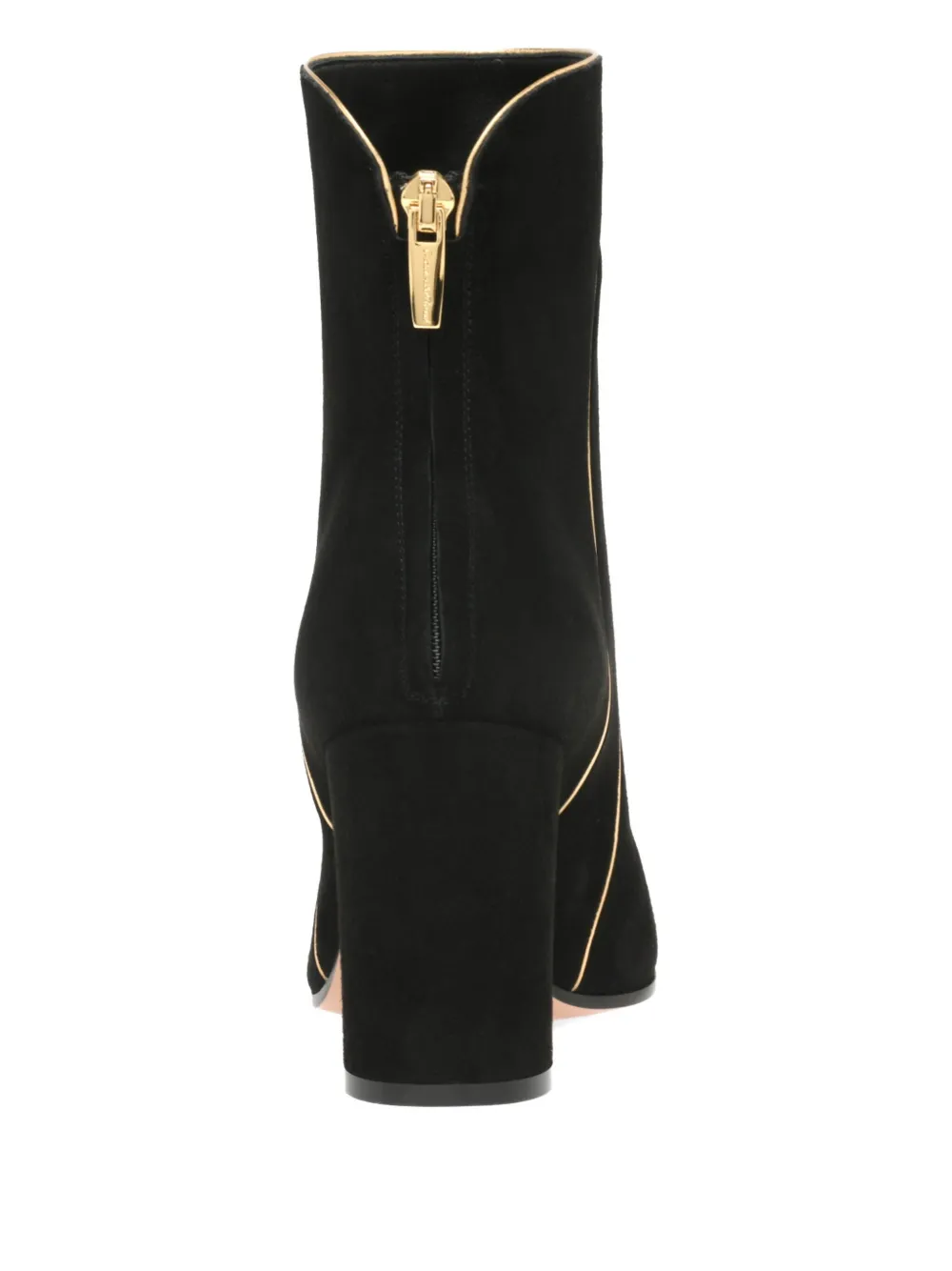 Gianvito Rossi gold-trim suede boots Black