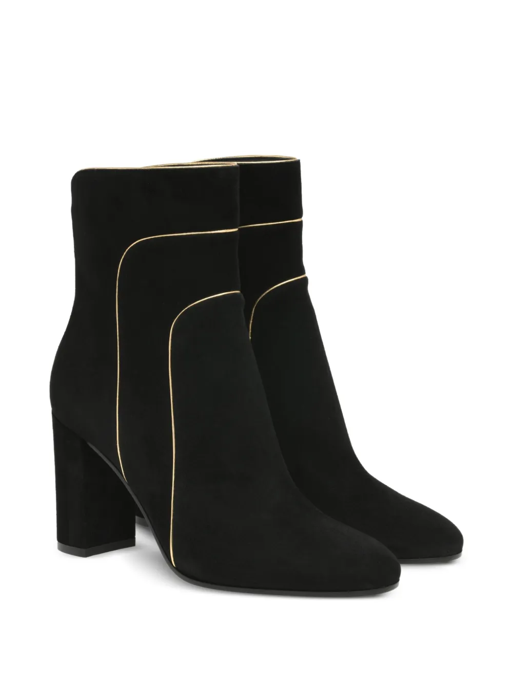 Gianvito Rossi gold-trim suede boots Black