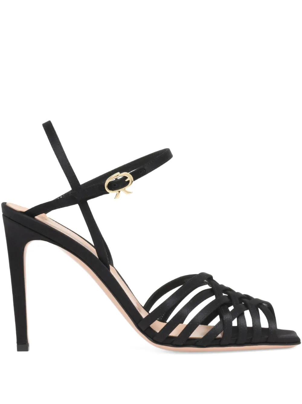 Gianvito Rossi lattice-strap heeled sandals Black