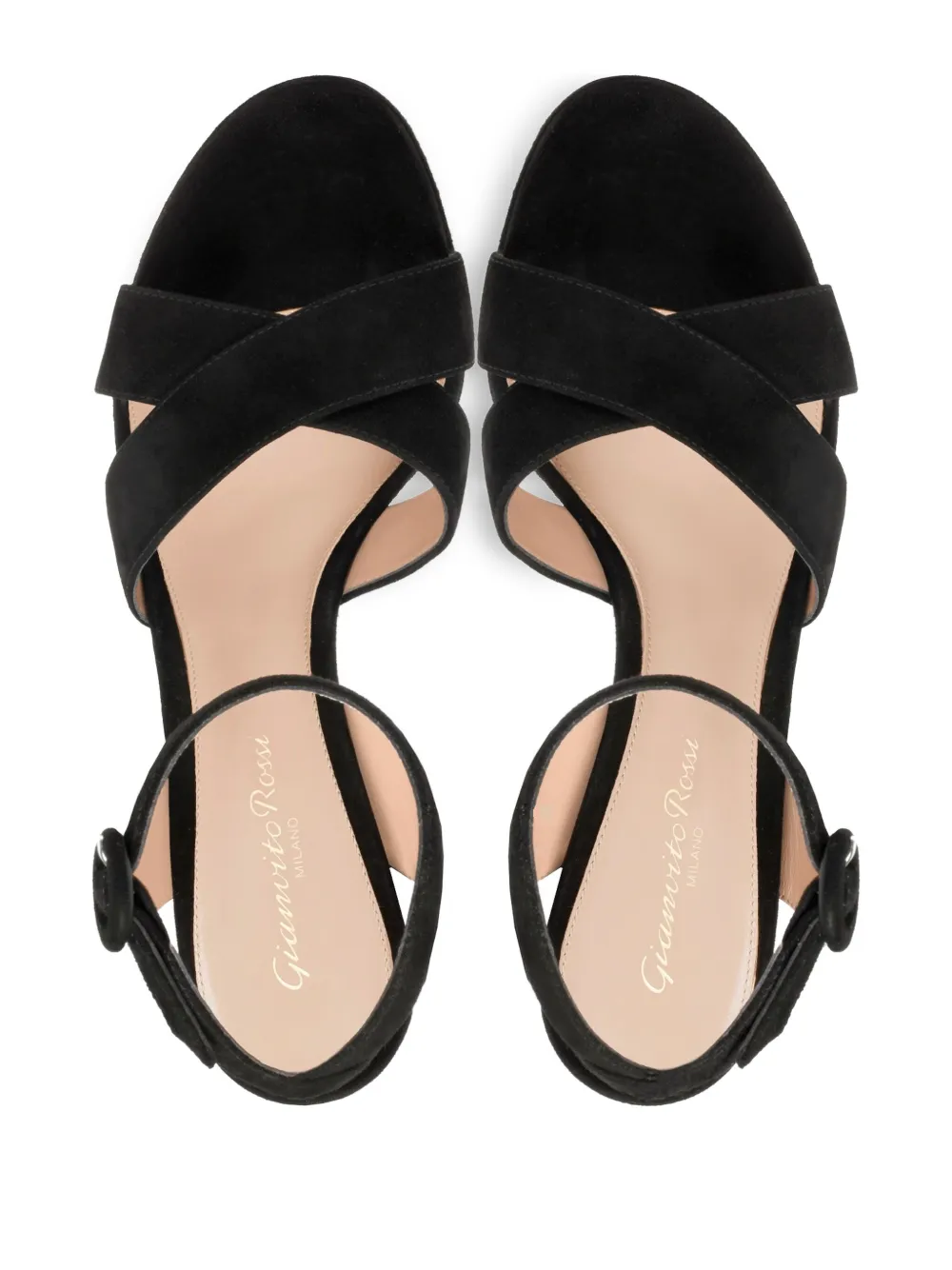 Gianvito Rossi crossover platform sandals Black