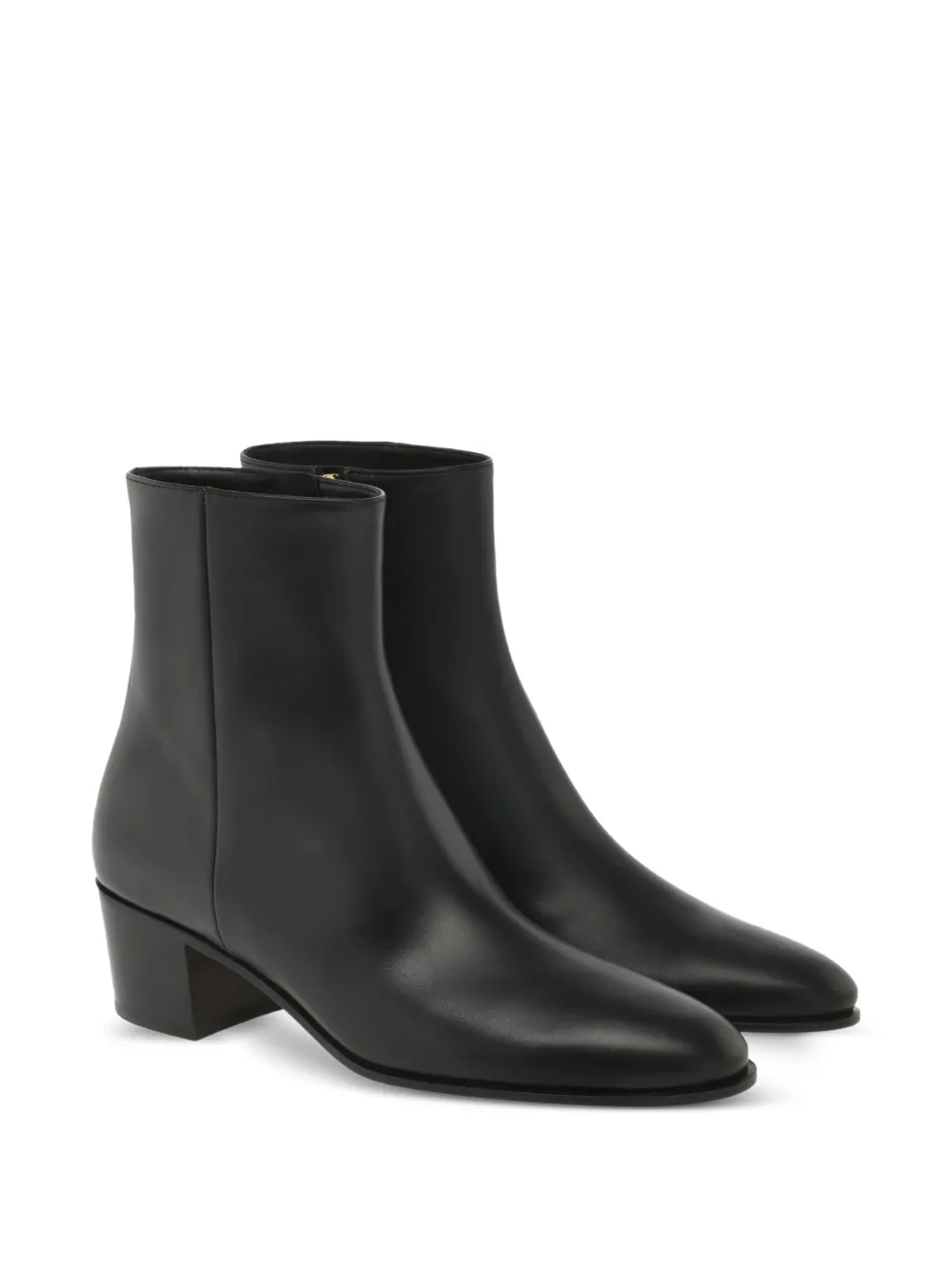 Gianvito Rossi leather heeled boots NERO