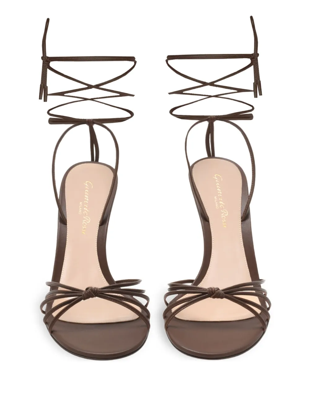 Gianvito Rossi lace-up leather sandals Brown