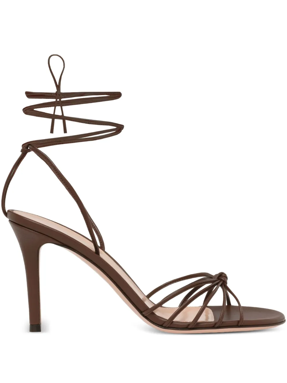 Gianvito Rossi lace-up leather sandals Brown
