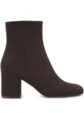 Gianvito Rossi block-heel suede boots - MOKA