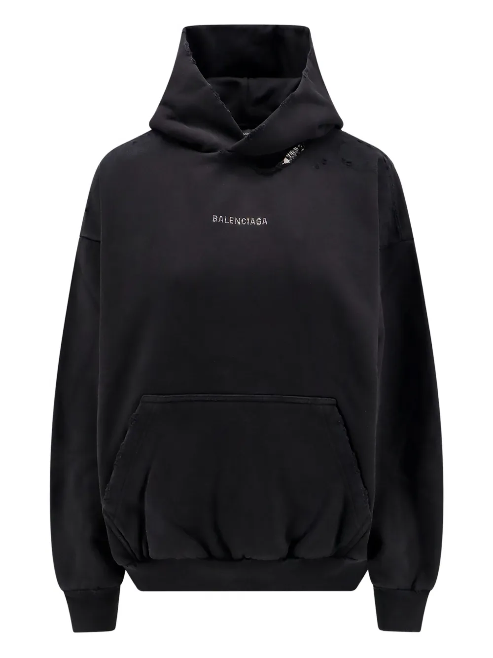 Balenciaga Nano Bb cotton hoodie Zwart