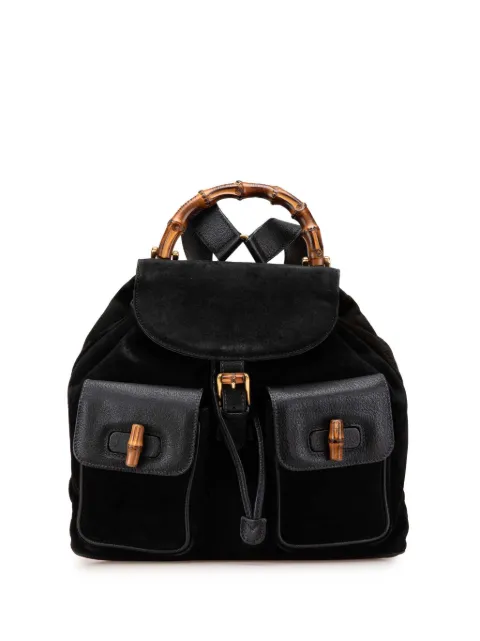 Gucci Pre-Owned 20th Century Suede Bamboo backpack