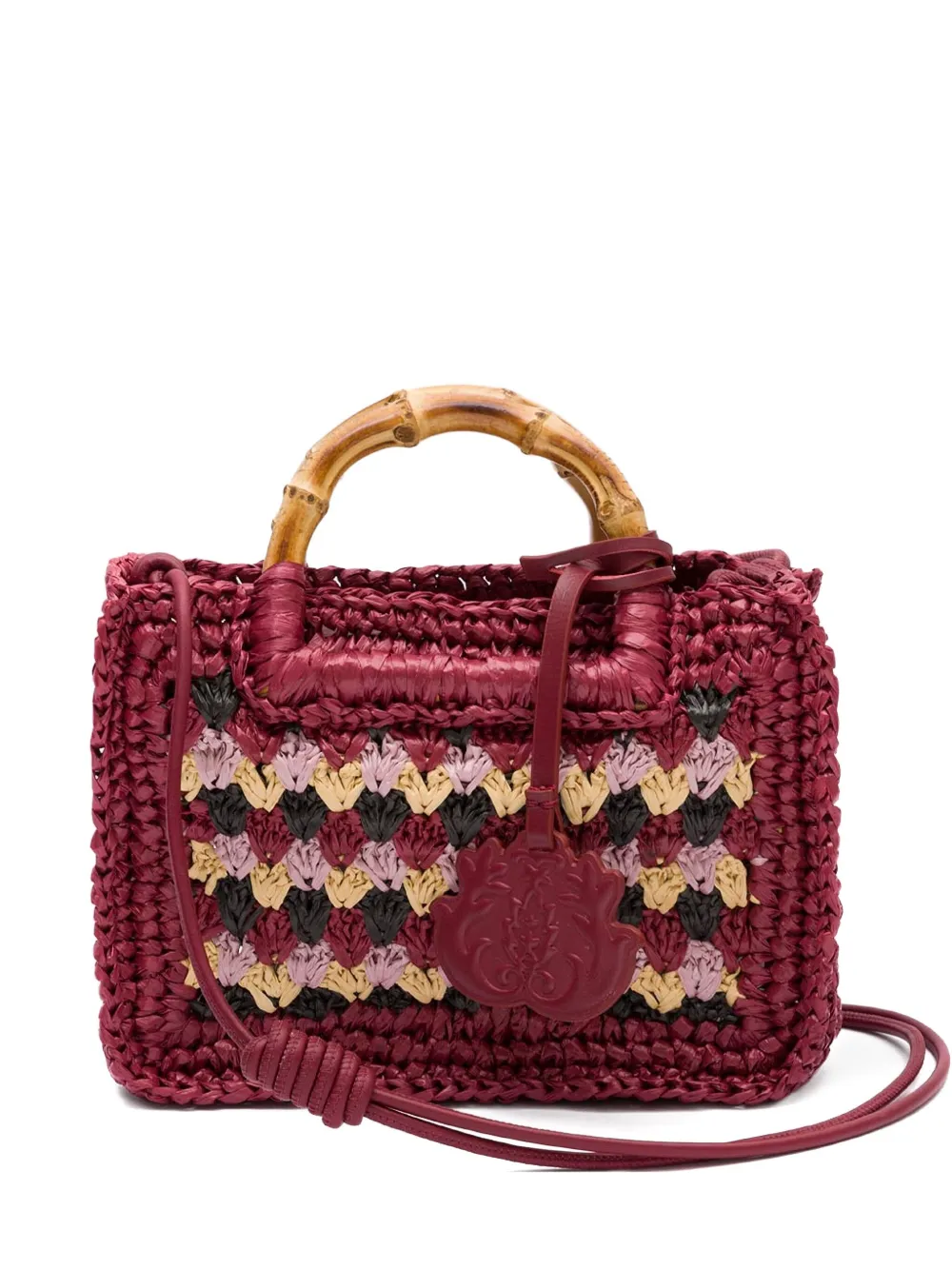 bamboo-handle crochet bag