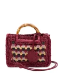 Isla bamboo-handle crochet bag - Red