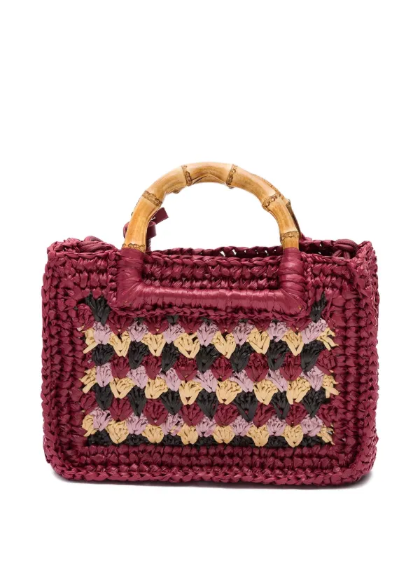Isla bamboo-handle Crochet Bag Red FARFETCH ID