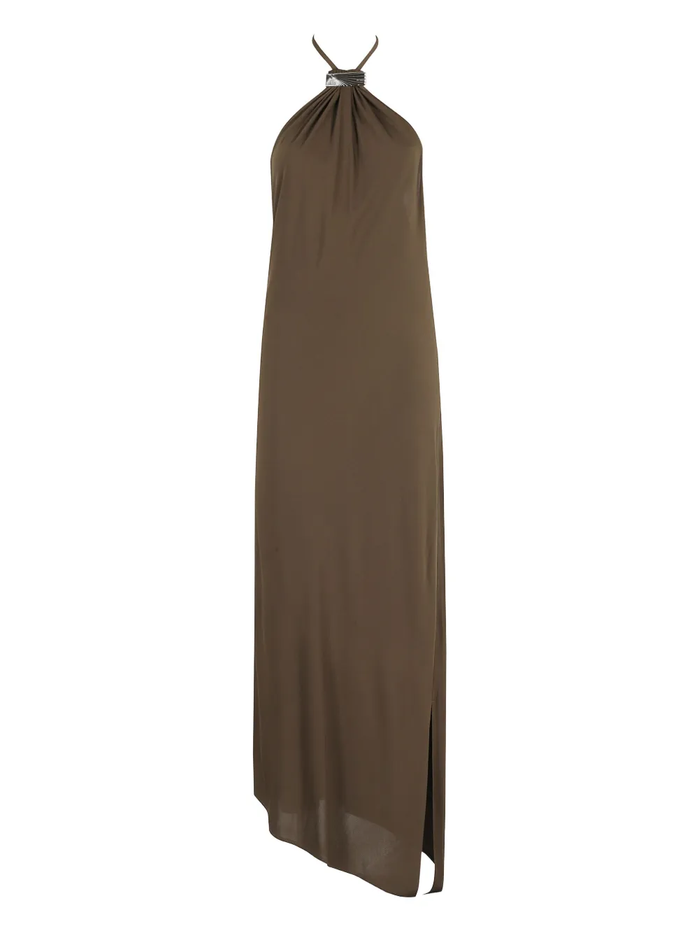 The Attico halter-neck asymmetrical midi dress Groen