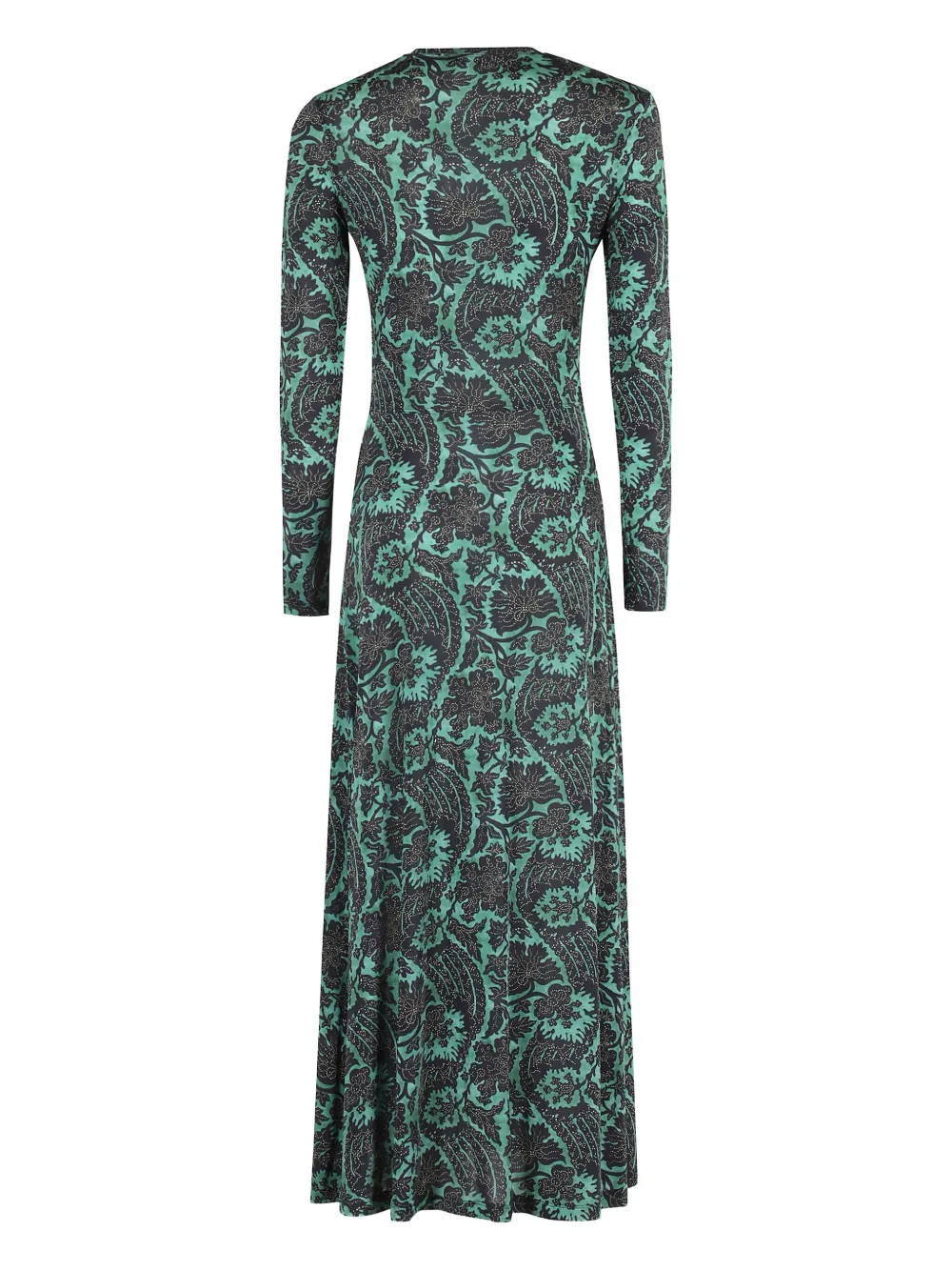 Ulla Johnson Naia maxi-jurk met print en lange mouwen Groen