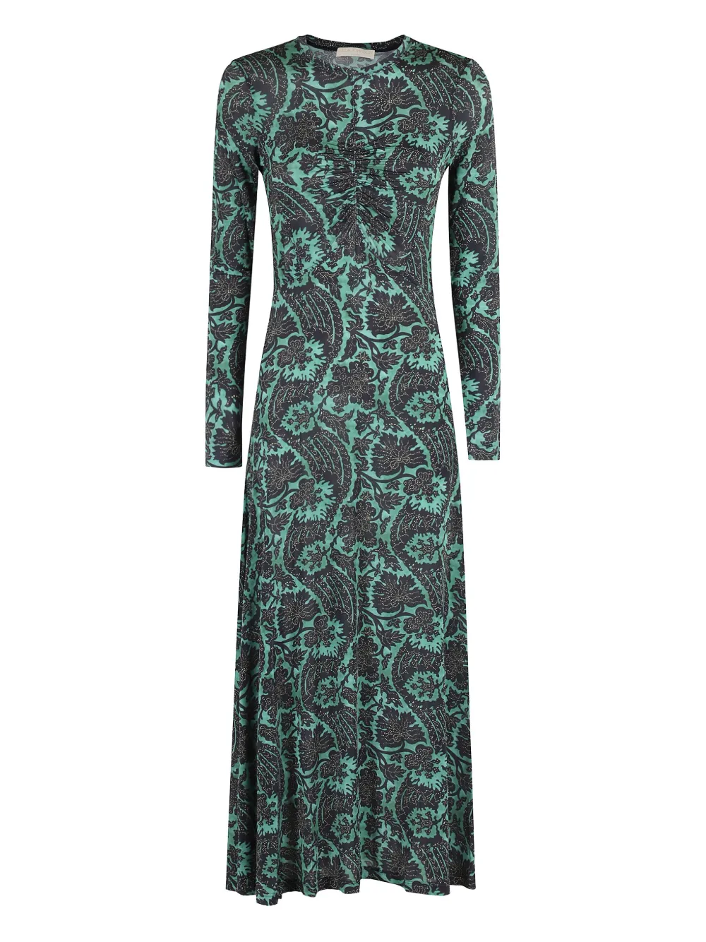 Ulla Johnson Naia maxi-jurk met print en lange mouwen Groen