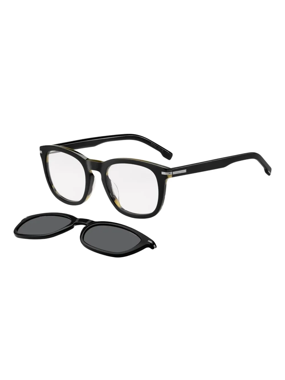 BOSS striped acetate sunglasses Zwart