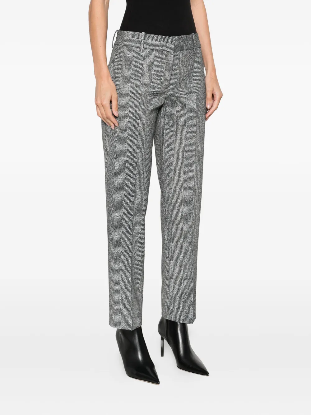 Ermanno Scervino Broek met visgraatpatroon Grijs