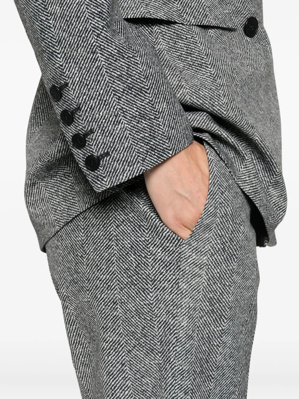 Ermanno Scervino Broek met visgraatpatroon Grijs