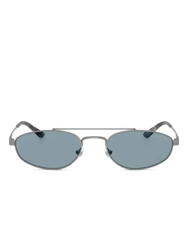 〔サングラス〕EMPORIO ARMANI　日除 メタルオーバル Emporio Armani オーバルフレーム サングラス | シルバートーン