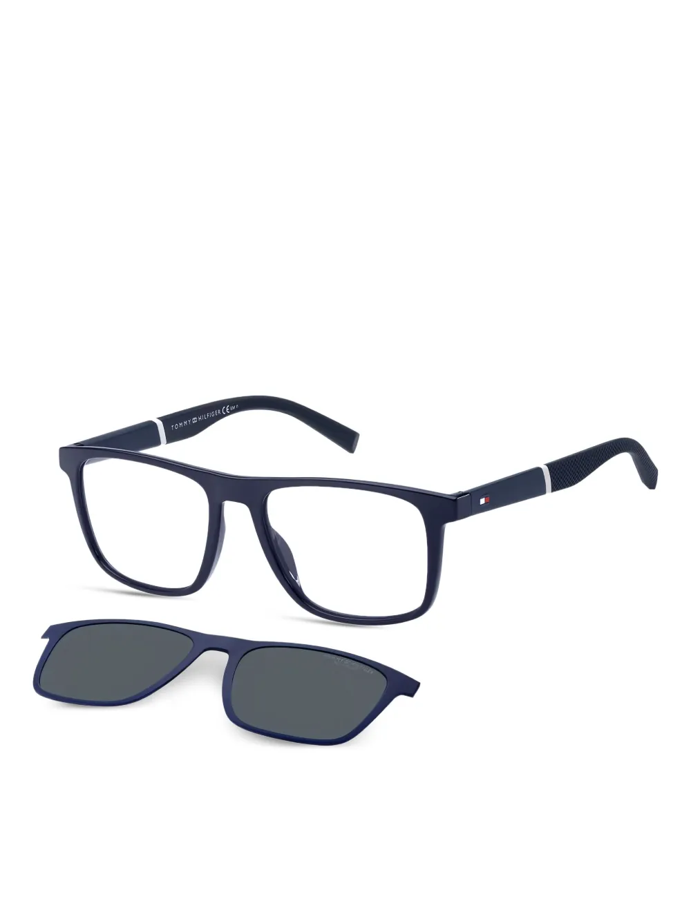 Tommy Hilfiger clip-on square glasses Blauw