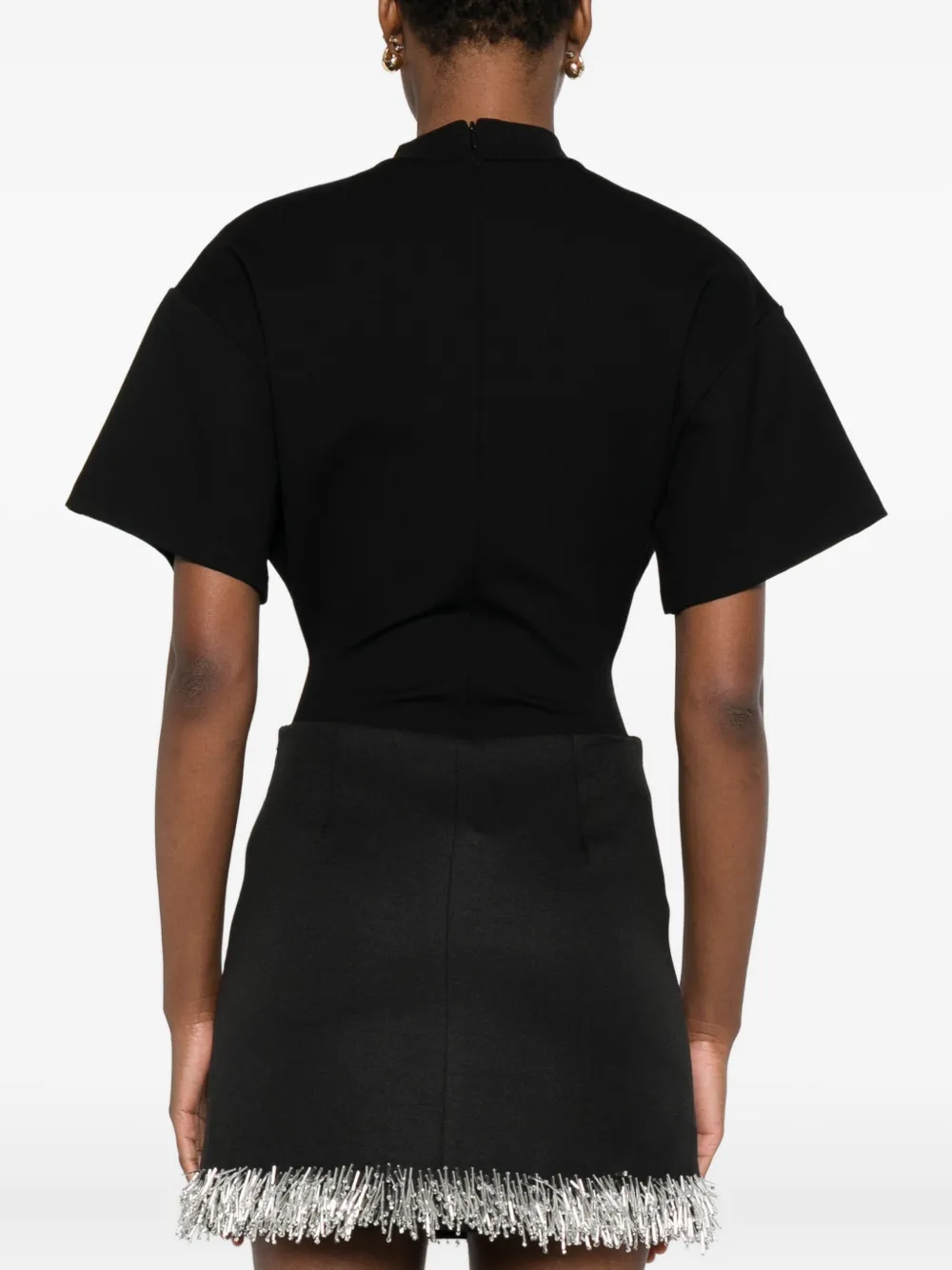 David Koma High-neck Bodysuit In Black
