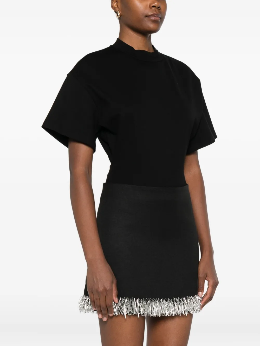 David Koma High-neck Bodysuit In Black