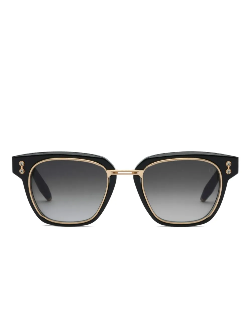 Akoni gold-detail square sunglasses Zwart