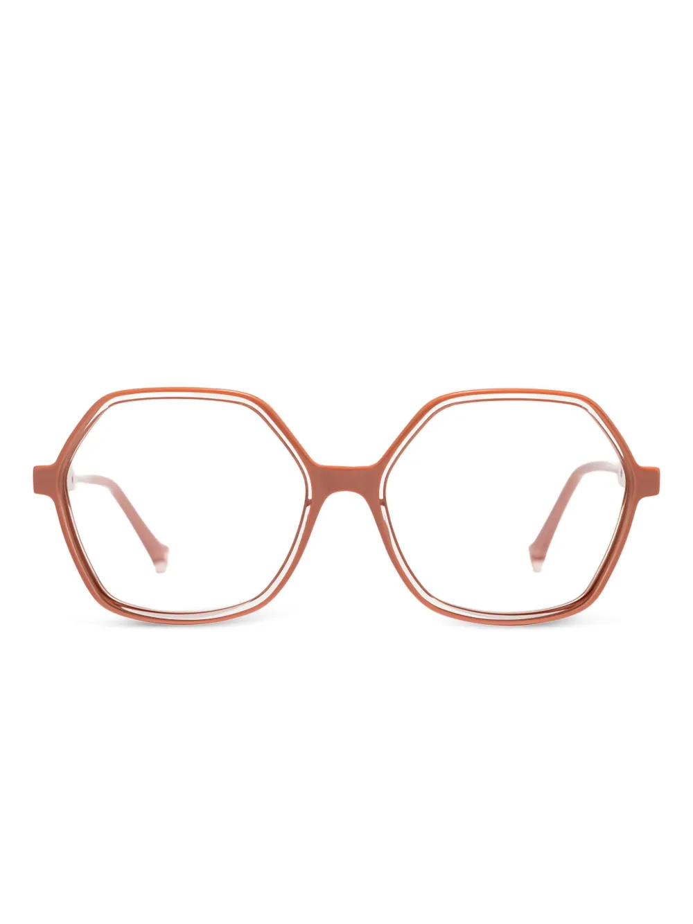 Xavier Garcia Design Eurin geometric-frame glasses | Orange | Image 1