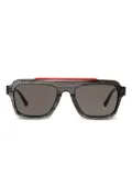 Xavier Garcia Design geometric textured sunglasses - Black