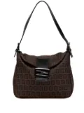 Fendi Pre-Owned 2000-2010 Zucchino Canvas Double Flap Mamma shoulder bag - Brown