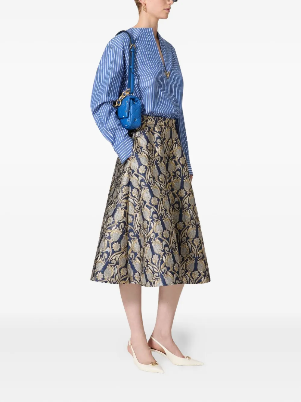 Valentino Garavani VLogo gestreepte blouse - Blauw