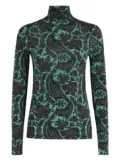 Ulla Johnson floral-print turtleneck top - Black