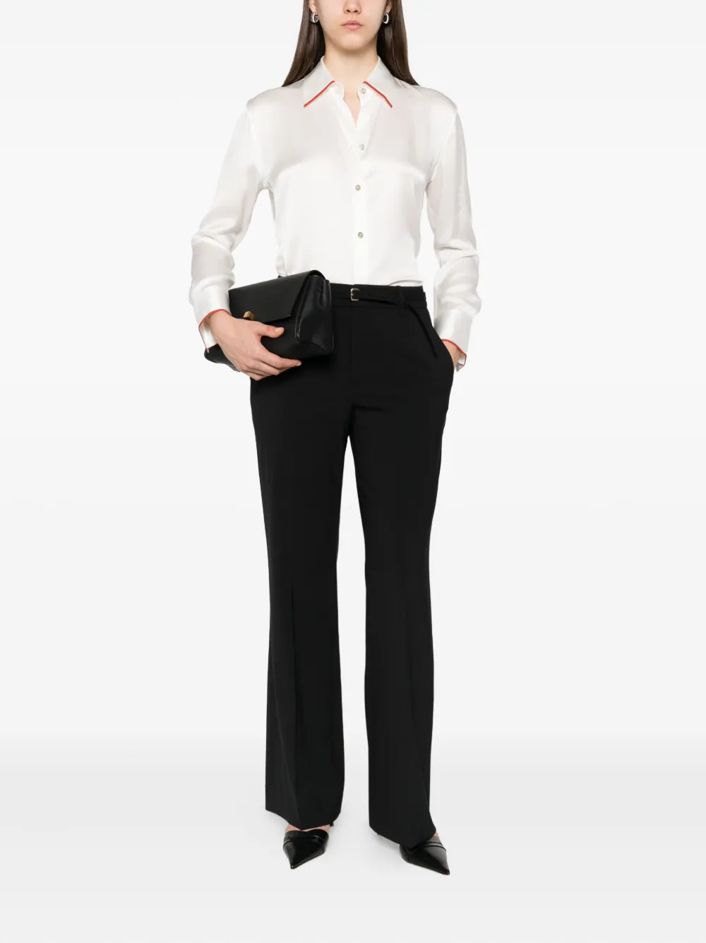 Vince flared-leg tailored trousers Zwart