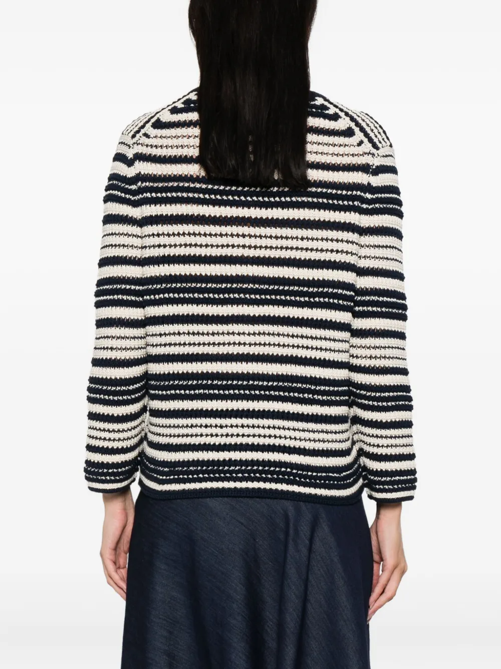 Vince striped buttoned cardigan Blauw