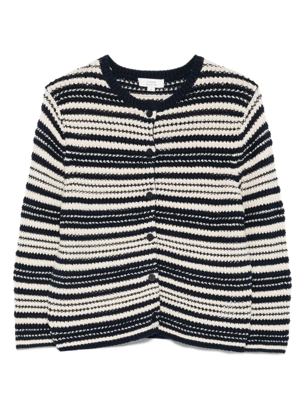 Vince striped buttoned cardigan Blauw