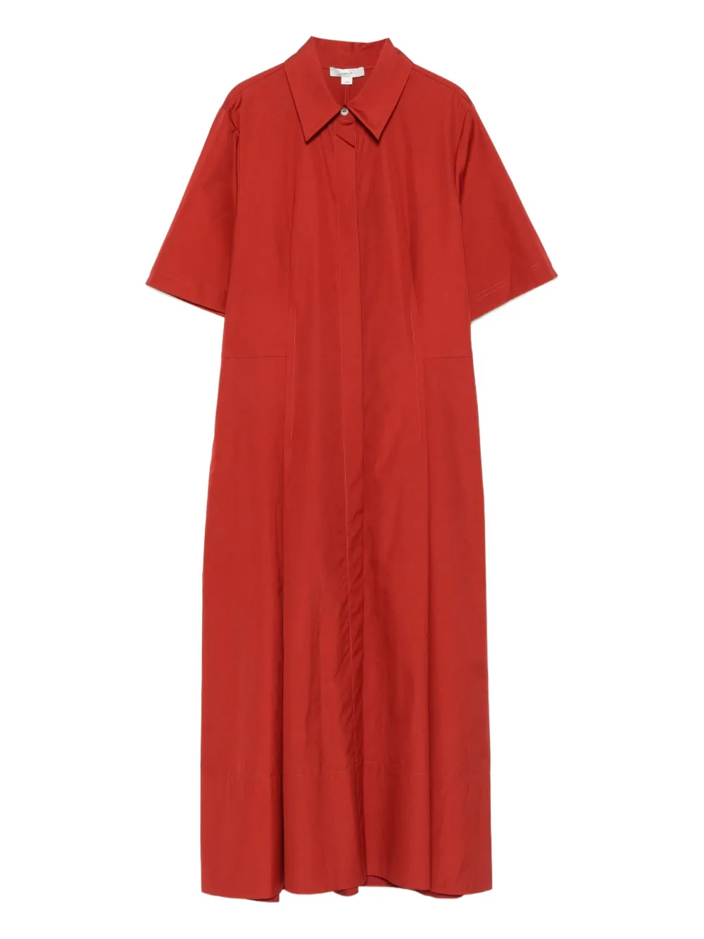 Vince short-sleeve collared midi dress Rood