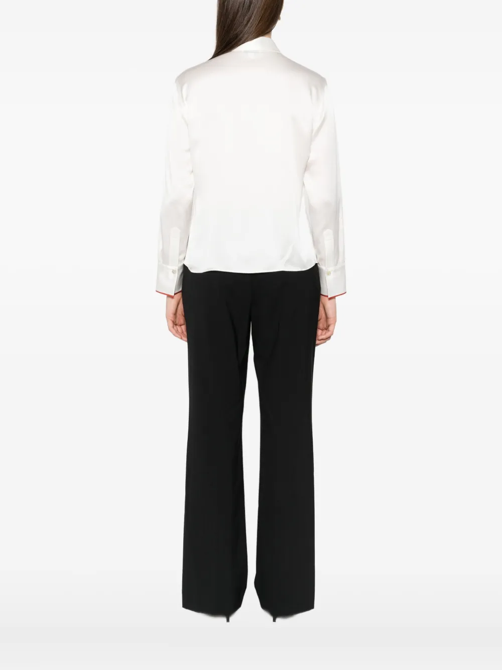 Vince collar-detail silk shirt Wit