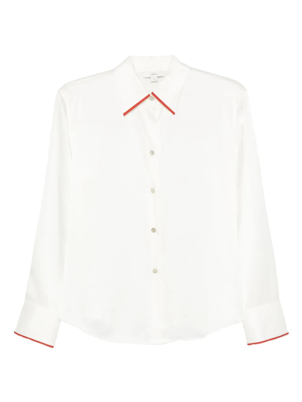 Vince collar-detail silk shirt Wit