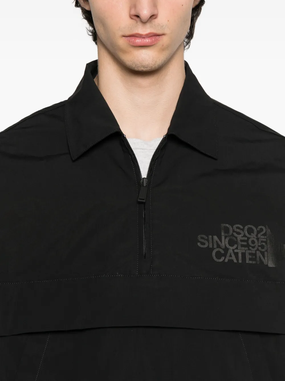 DSQUARED2 Sweater met halve rits en vlakken Zwart