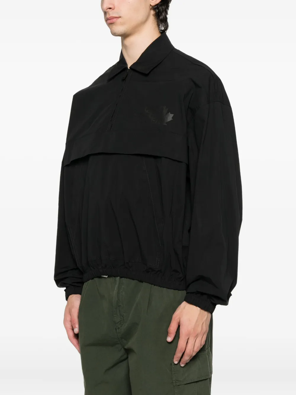 DSQUARED2 Sweater met halve rits en vlakken Zwart