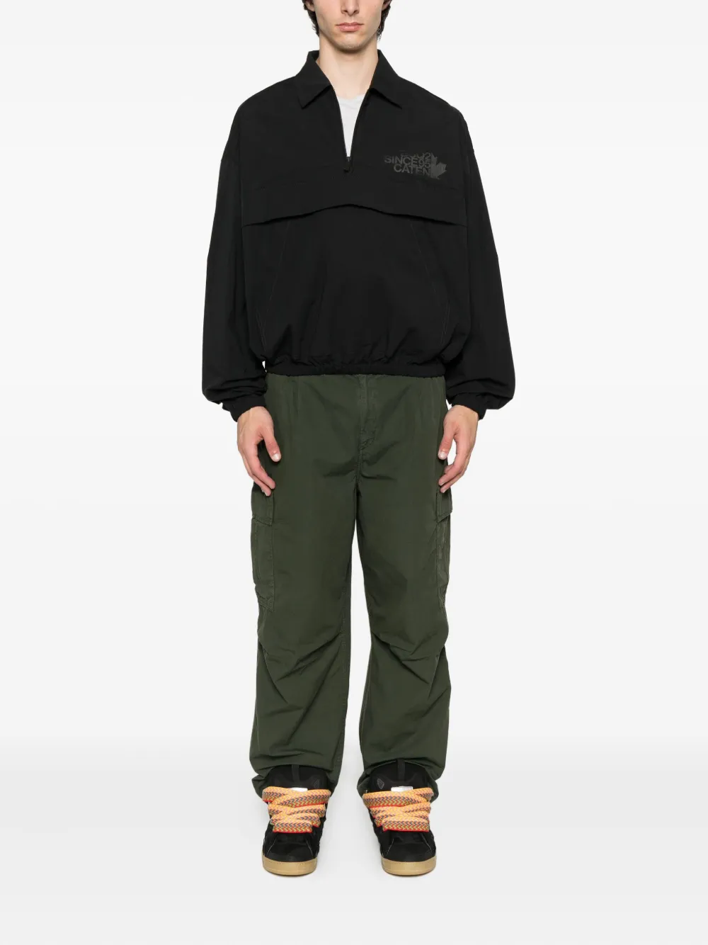 DSQUARED2 Sweater met halve rits en vlakken Zwart